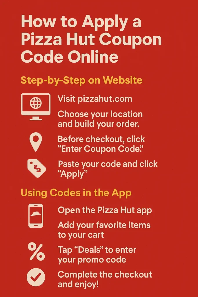 How to Apply a Pizza Hut Coupon Code Online
