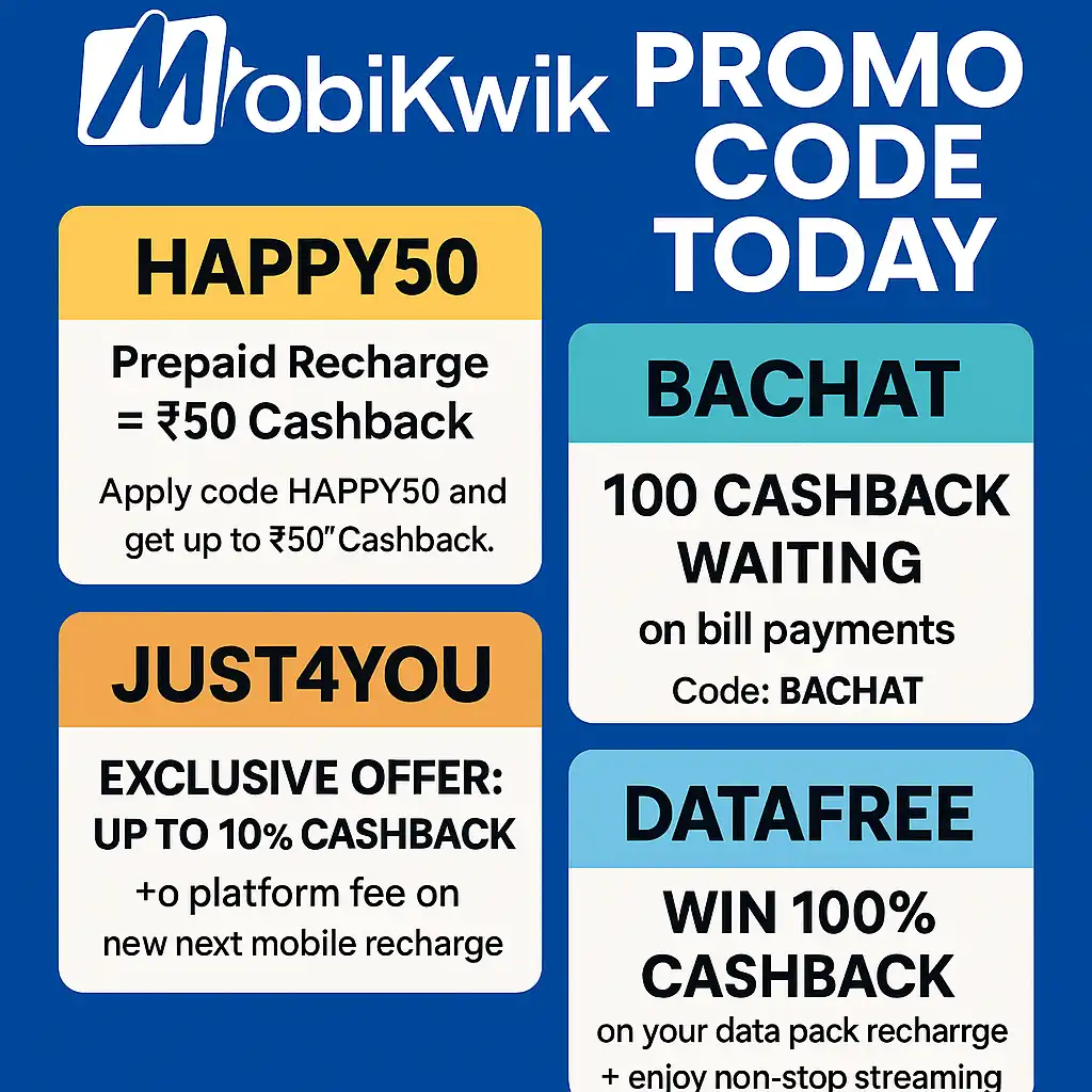 Latest Mobikwik Promo Codes Today