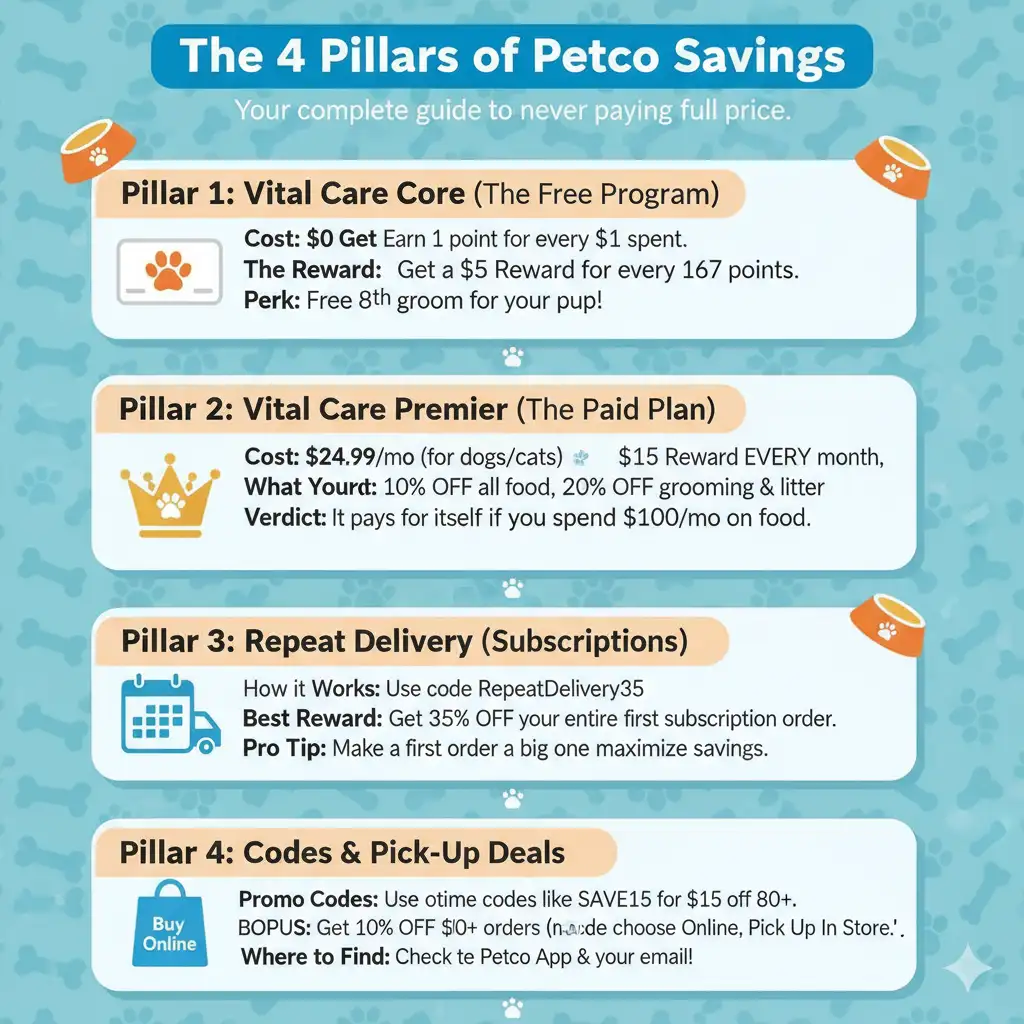The 4 Pillars of Petco Savings