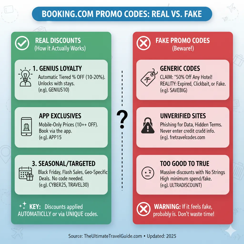 Real Booking.com Discounts vs. Fake Promo Codes