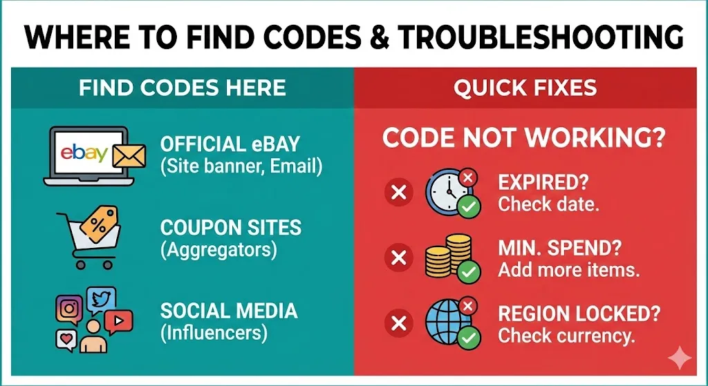 Fast ways to find Coupon and use current eBay deals